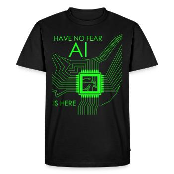 Programmeur d’intelligence artificielle - T-shirt Premium bio Homme - noir - Devant - Nico (187cm)