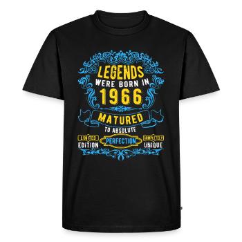 Legends were born in 1966 Birthday - Men's Premium Organic T-Shirt - black - Front - Nico (187cm)