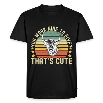 Vache des Highlands Hochlandkuh - T-shirt Premium bio Homme - noir - Devant - Nico (187cm)