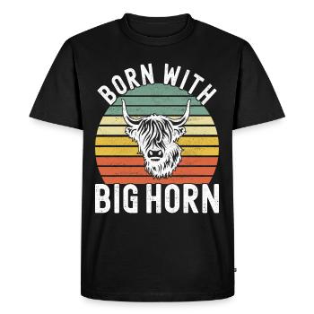 Vache des Highlands Hochlandkuh - T-shirt Premium bio Homme - noir - Devant - Nico (187cm)