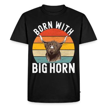 Vache des Highlands Hochlandkuh - T-shirt Premium bio Homme - noir - Devant - Nico (187cm)