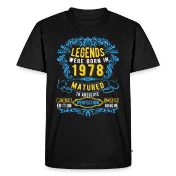 Legends were born in 1978 Birthday - Men's Premium Organic T-Shirt - black - Front - Nico (187cm)