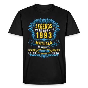 Les légendes sont nées en 1993 Anniversaire - T-shirt Premium bio Homme - noir - Devant - Nico (187cm)