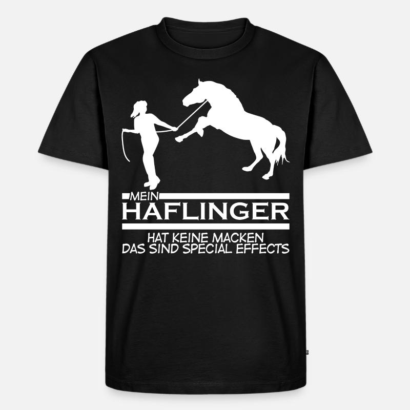 Haflinger Spruch Reiten Reiter Pferde - Männer Premium Bio T-Shirt - Schwarz