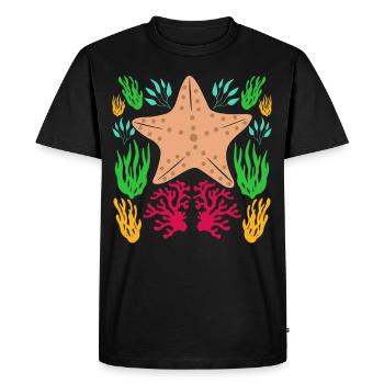 Étoile de mer dans la mer - T-shirt Premium bio Homme - noir - Devant - Nico (187cm)