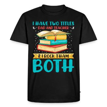 Book Reading Teacher Librarian Reader - Men's Premium Organic T-Shirt - black - Front - Nico (187cm)