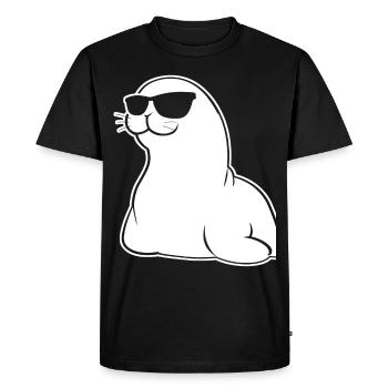 Seal seal with sunglasses seal - Men's Premium Organic T-Shirt - black - Front - Nico (187cm)
