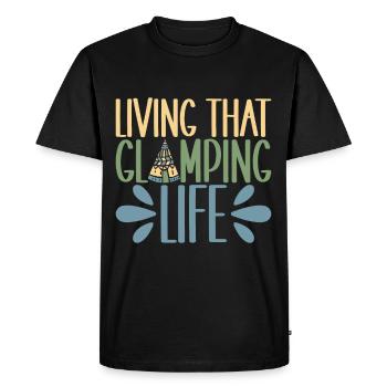 Glamping Glamper - Men's Premium Organic T-Shirt - black - Front - Nico (187cm)