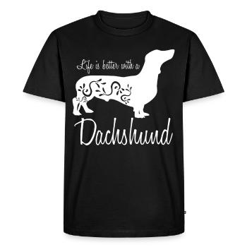 Dachshund Club Dachshund Wire-haired Dachshund - Men's Premium Organic T-Shirt - black - Front - Nico (187cm)