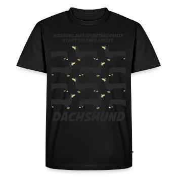 Dachshund joke - Men's Premium Organic T-Shirt - black - Front - Nico (187cm)