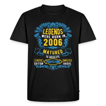 Les légendes sont nées en 2006 Anniversaire - T-shirt Premium bio Homme - noir - Devant - Nico (187cm)