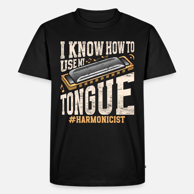 Harmonica harmonica player - Men's Premium Organic T-Shirt - black