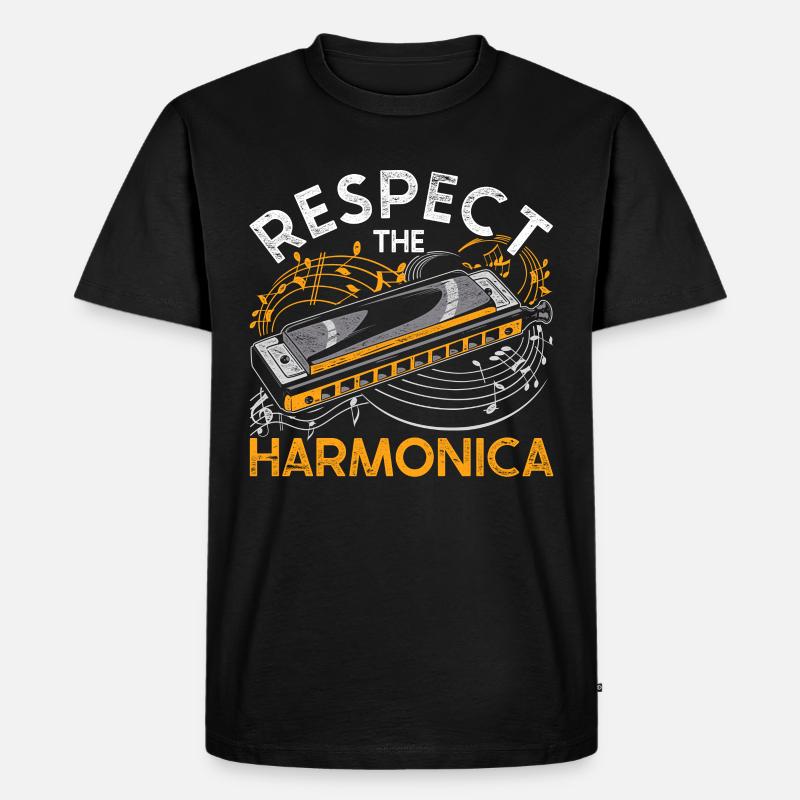 Harmonica harmonica player - Men's Premium Organic T-Shirt - black