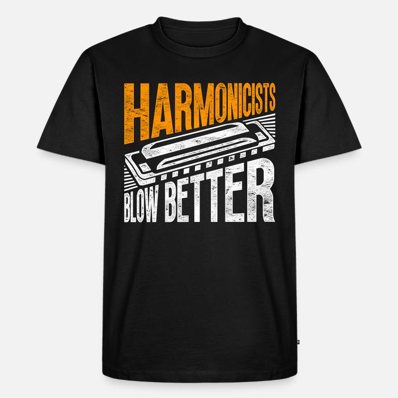Harmonica harmonica player - Men's Premium Organic T-Shirt - black