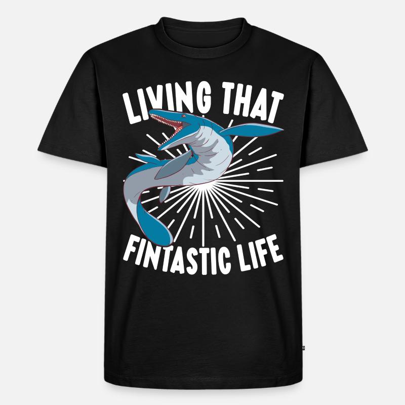 Mosasaurus Dinosaurier - Männer Premium Bio T-Shirt - Schwarz