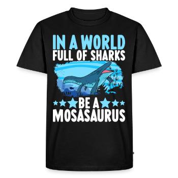 Dinosaure mosasaure - T-shirt Premium bio Homme - noir - Devant - Nico (187cm)