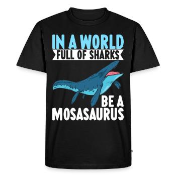 Dinosaure mosasaure - T-shirt Premium bio Homme - noir - Devant - Nico (187cm)