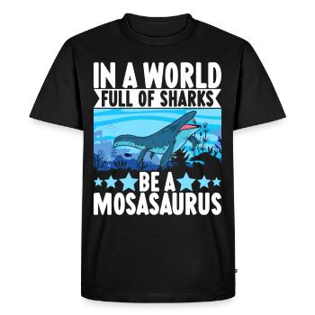 Dinosaure mosasaure - T-shirt Premium bio Homme - noir - Devant - Nico (187cm)