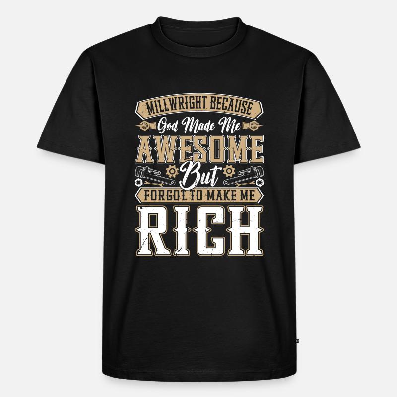 Millwright because engineers need heroes - Männer Premium Bio T-Shirt - Schwarz