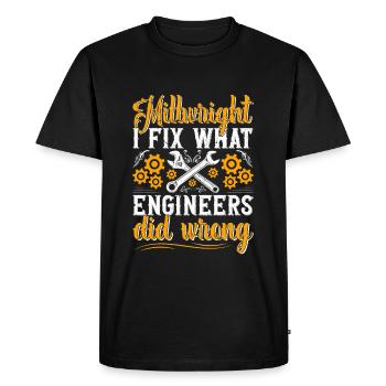 Millwright I fix what engineers did - Men's Premium Organic T-Shirt - black - Front - Nico (187cm)