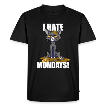 Cat i hate mondays funny monday saying - Men's Premium Organic T-Shirt - black - Front - Nico (187cm)