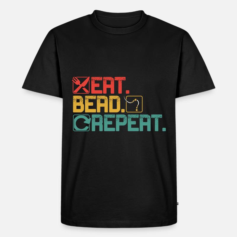 Bead Repeat - Männer Premium Bio T-Shirt - Schwarz