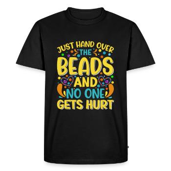 Just hand over the beads - Men's Premium Organic T-Shirt - black - Front - Nico (187cm)