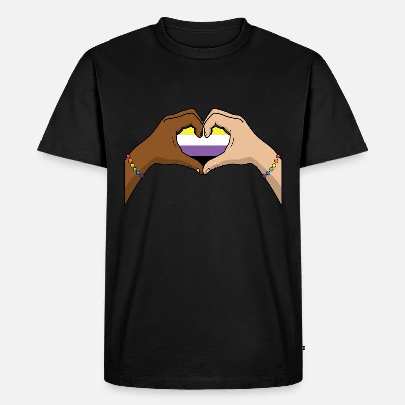 Non Binary Pride Genderqueer - Männer Premium Bio T-Shirt - Schwarz