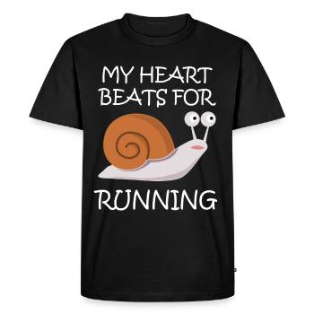 Courir, Sprint, Escargot, Course à pied - T-shirt Premium bio Homme - noir - Devant - Nico (187cm)