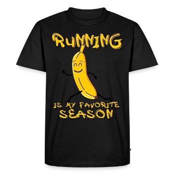 Course à pied Course à pied Banana Running - T-shirt Premium bio Homme - noir - Devant - Nico (187cm)