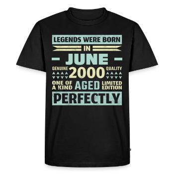 23rd Birthday June Vintage 2000 Vintage - Men's Premium Organic T-Shirt - black - Front - Nico (187cm)