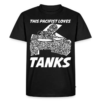 Pacifistes de chars - T-shirt Premium bio Homme - noir - Devant - Nico (187cm)
