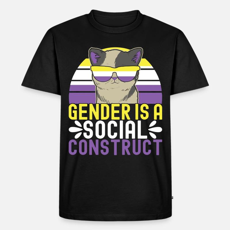 Non Binary Pride Genderqueer - Männer Premium Bio T-Shirt - Schwarz