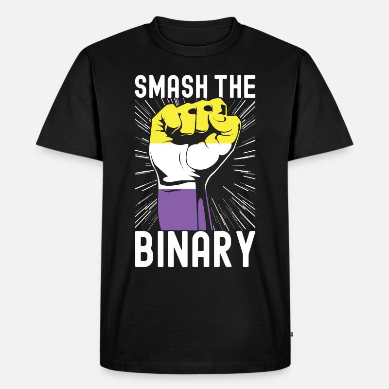 Non Binary Pride Genderqueer - Männer Premium Bio T-Shirt - Schwarz