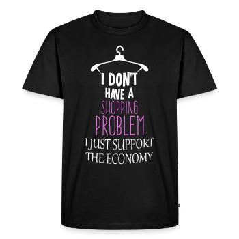 Robe de shopping Dire shopping - T-shirt Premium bio Homme - noir - Devant - Nico (187cm)