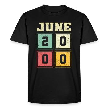 23rd Birthday June Vintage 2000 Vintage - Men's Premium Organic T-Shirt - black - Front - Nico (187cm)