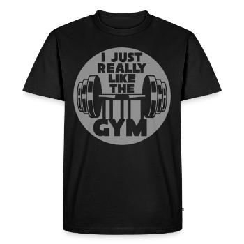 Dumbbell Fitness Strongman Bodybuilder - T-shirt Premium bio Homme - noir - Devant - Nico (187cm)