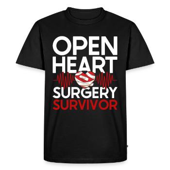 Heart surgery for convalescent heart transplant - Men's Premium Organic T-Shirt - black - Front - Nico (187cm)
