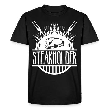 Steak grillé Grill Steaks grillés - T-shirt Premium bio Homme - noir - Devant - Nico (187cm)