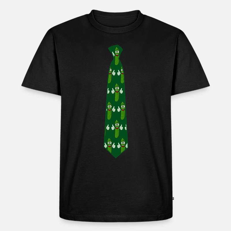 Gurken Krawatte mit Gurke - Männer Premium Bio T-Shirt - Schwarz