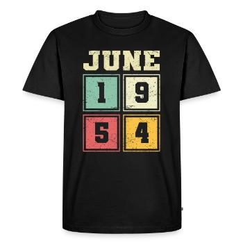 69ème anniversaire Juin Millésime 1954 Millésime - T-shirt Premium bio Homme - noir - Devant - Nico (187cm)