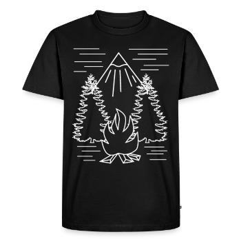 Campfire Outdoor Hiking Camping - Men's Premium Organic T-Shirt - black - Front - Nico (187cm)