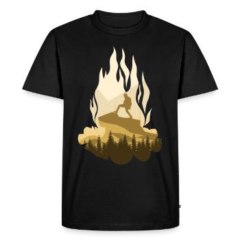 Outdoor Hiking Camping Campfire - Men's Premium Organic T-Shirt - black - Front - Nico (187cm)