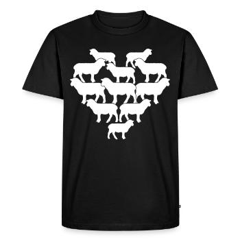 Sheep Sheep Heart Sheep - Men's Premium Organic T-Shirt - black - Front - Nico (187cm)