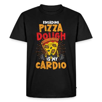 Pizza maker Pizzaiolo kneading pizza dough - Men's Premium Organic T-Shirt - black - Front - Nico (187cm)