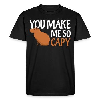 Capybara Happy Capybaras - Men's Premium Organic T-Shirt - black - Front - Nico (187cm)