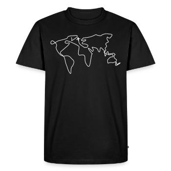 World Maps World Tour World Map Globe - Men's Premium Organic T-Shirt - black - Front - Nico (187cm)