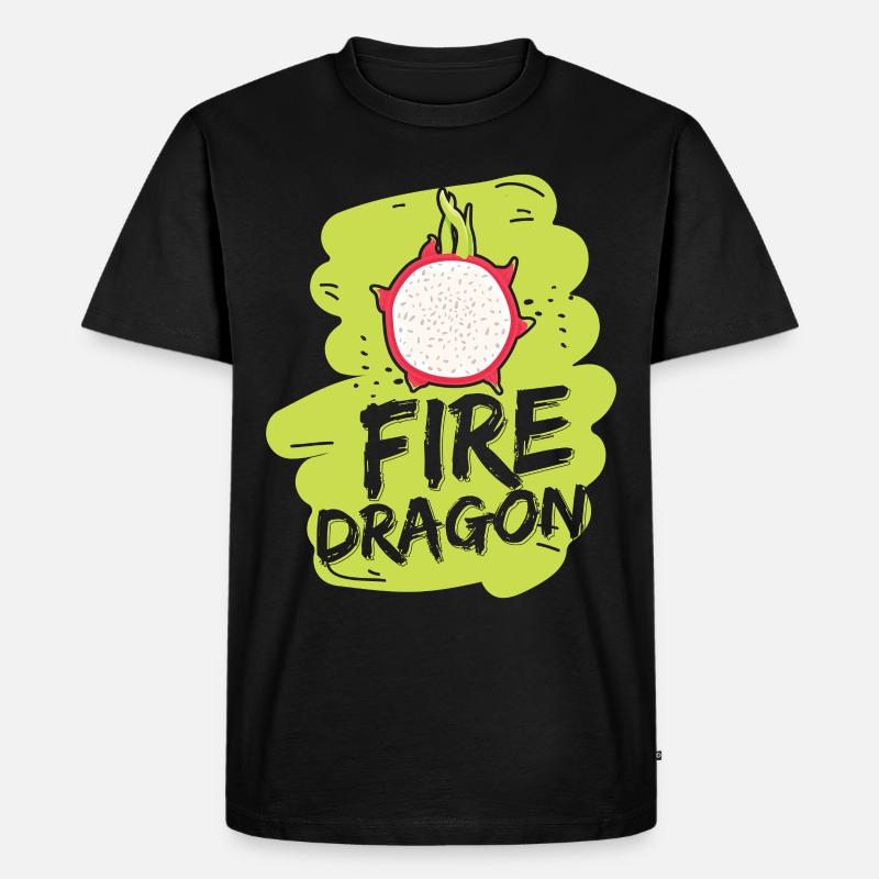 Fire Dragon Fruit - Männer Premium Bio T-Shirt - Schwarz
