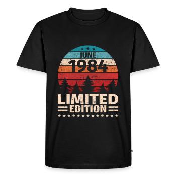 39th Birthday June Vintage 1984 Vintage - Men's Premium Organic T-Shirt - black - Front - Nico (187cm)