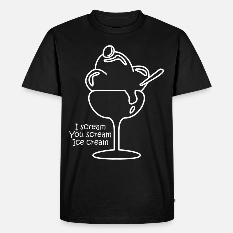Eis Eiscreme Eisbecher - Männer Premium Bio T-Shirt - Schwarz